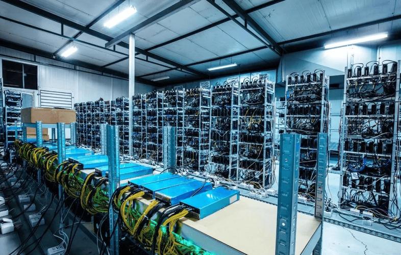 A focused miner monitoring mining performance on multiple screens in a hosting facility