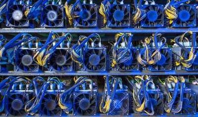 Large-scale mining farm maintaining rows of cutting-edge ASIC miners