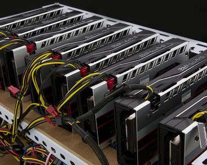 A high-performance mining rig in action, showcasing its robust design for efficient BTC and ETH operations