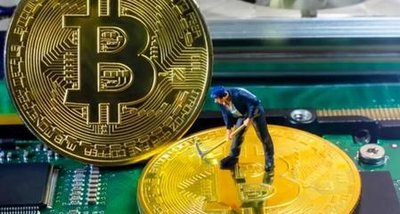 Bitcoin mining operation in action